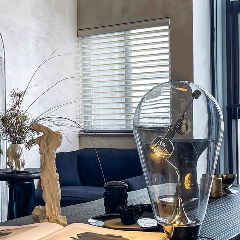 Blow Creative Design Bulb Glass Table Lamp Casual Bedroom Desk Bedside Touch Dimming Atmosphere Reading Table Lamp