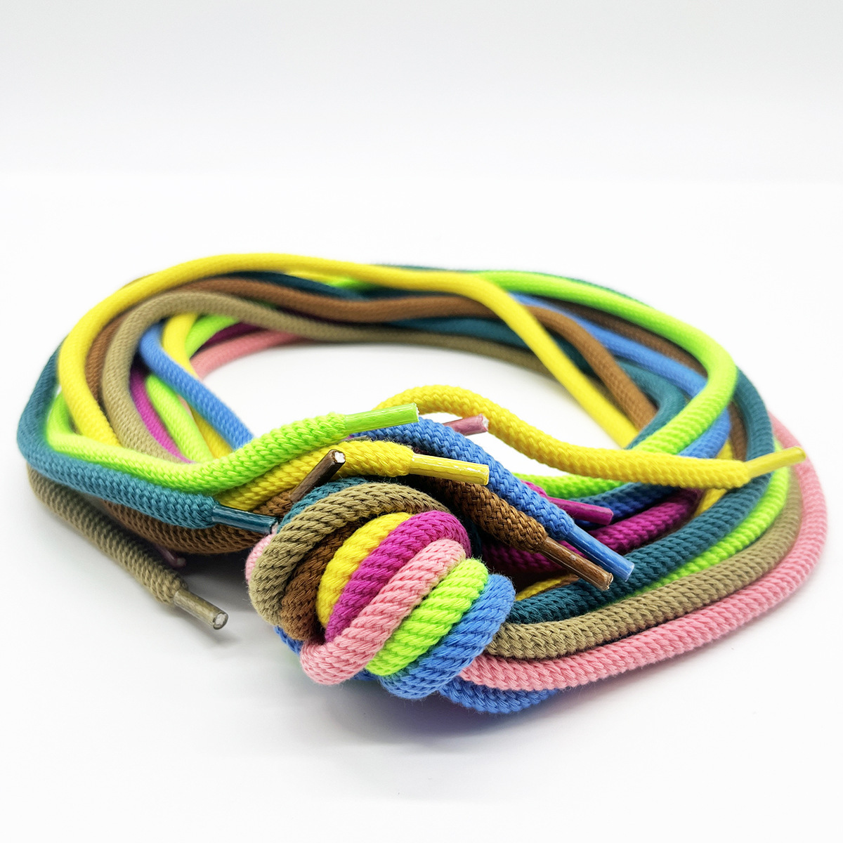 120 color 5mm poliéster de color núcleo de rosca grueso unidireccional redondo cordón de zapatos casuales adaptar zapatos de entrenamiento