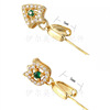 Crystal pendant jade, accessory, 18 carat, golden color, diamond encrusted