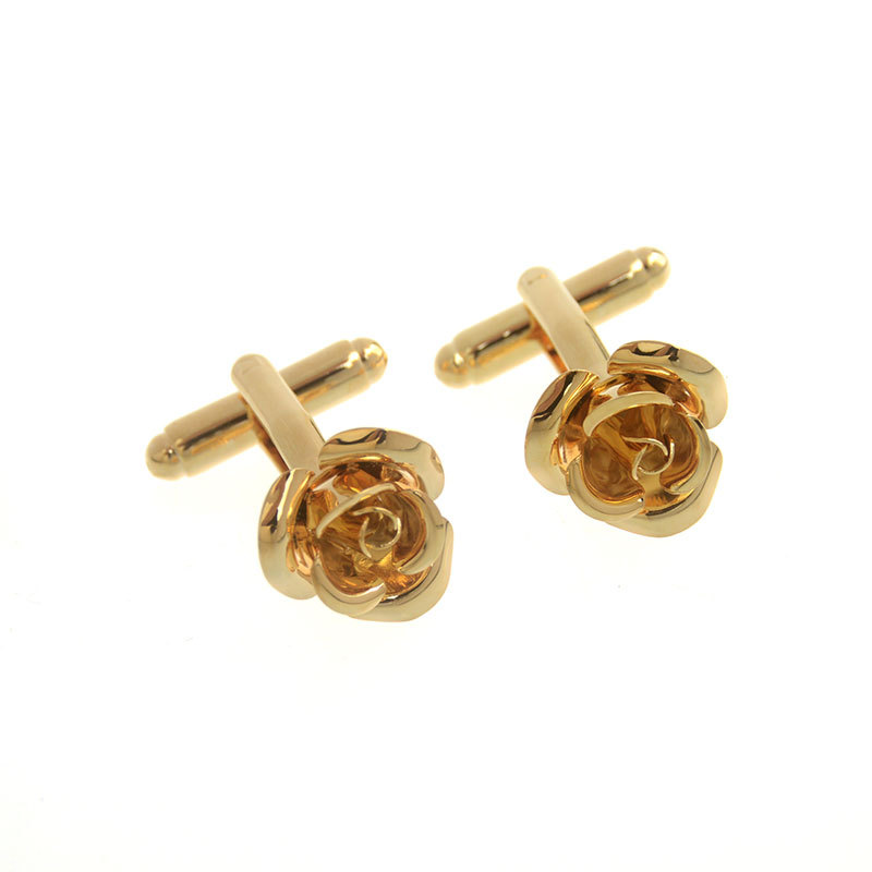 Wedding men's cufflinks French holiday rose cufflinks wedding bridegroom metal copper cufflinks customization