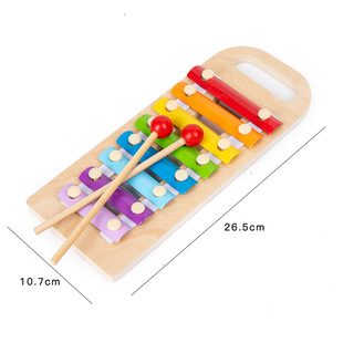Factory Direct wooden baby eight-tone hand-tapping xylophone macaron color early education baby educational musical instrument toy