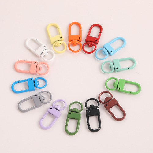 Colorful dog buckle alloy key chain shrimp buckle small door buckle 8-character buckle metal buckle pendant buckle key chain source factory