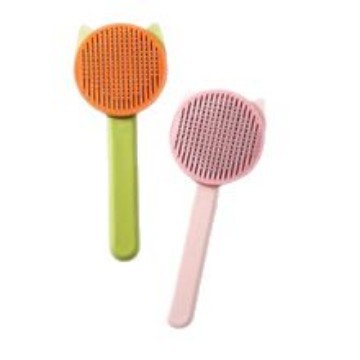 Peine para mascotas con orejas de gato Peine de aguja de acero de belleza con una tecla Peine para perros y gatos Productos para mascotas ABS de alta calidad