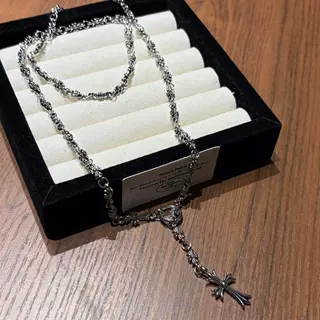 复古做旧十字架长款项链男女潮嘻哈朋克风毛衣链设计感小众配饰