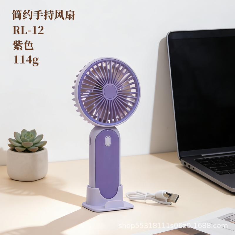 Ventilador de Mano con Soporte de Escritorio de ABS, 3 Velocidades Recargable por USB, Silencioso, para Oficina y Viajes image 9