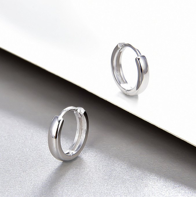 Pendientes retorcidos circulares de plata de ley 925 coreanos, pendientes, pendientes, pendientes de anillo de sentido de alto nivel de nicho simple de verano femenino