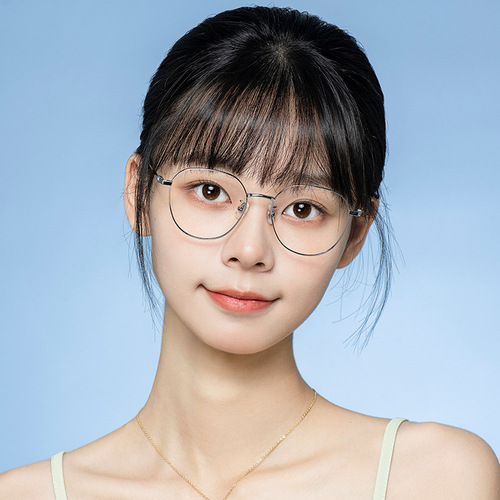 Pure titanium glasses frame 58007 fashionable retro round frame glasses frame for men ultra-light pure titanium glasses frame myopia glasses for women