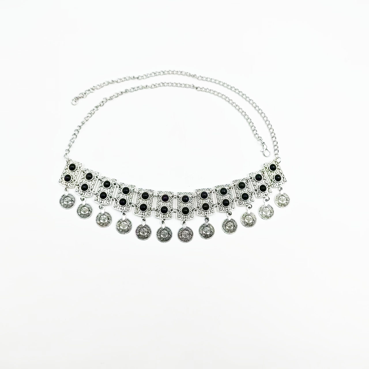 New Retro Alloy Micro-Embedded Coin Tassel Head Chain Fashionable Multi-Color Slimming Sexy Headwear Accessories