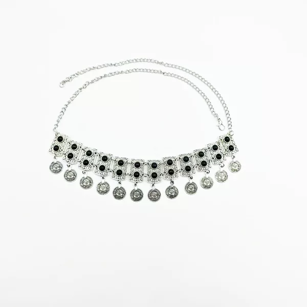 New Retro Alloy Micro-Embedded Coin Tassel Head Chain Fashionable Multi-Color Slimming Sexy Headwear Accessories
