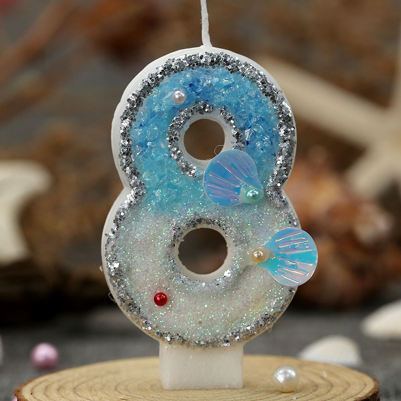 Nuevas velas digitales marinas playa de perlas conchas creativas bienes transfronterizos necesidades diarias venta caliente cumpleaños venta caliente transfronterizas