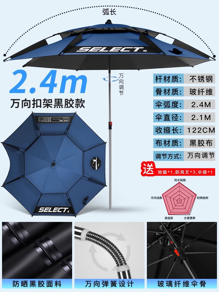 [glue-coated rainproof reinforced double-layer buckle rack universal] stainless steel 2.4m vinyl-haze blue