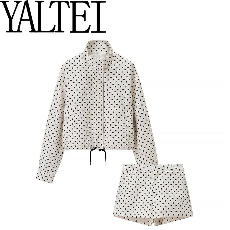 Yaltei Cross-Border Aliexpress Ins European and American Foreign Trade Drawstring Polka Dot Bubble Gauze Set 2010713 306750