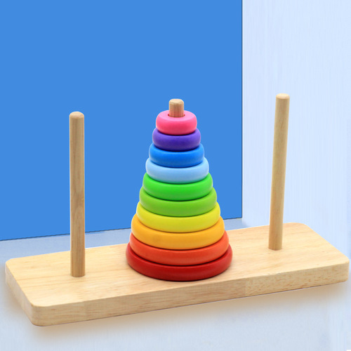Tower of Hanoi wooden 10-layer 8-layer ten-layer educational children's Tower of Hanoi toy primary school students logical thinking training