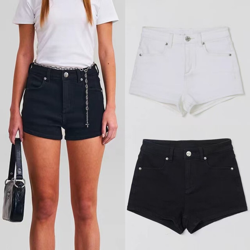 Sk Cross Classic Dance Group Denim Shorts High-Waisted Elastic Washed Shorts Hot Girl Hot Pants