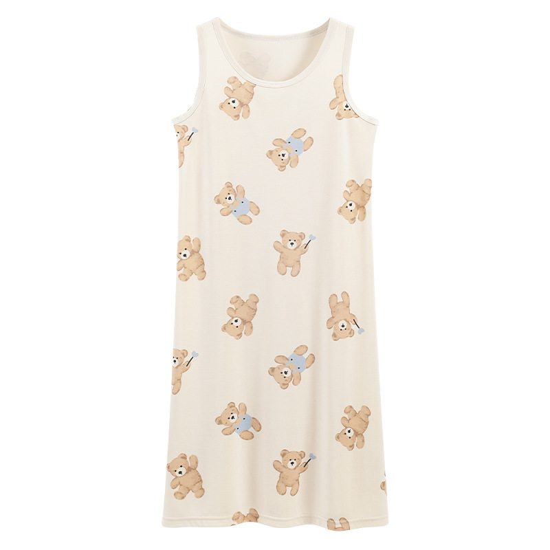 [Customized] pijama de verano moda chaleco vestido embarazada con cojín de pecho pijama casual se puede usar fuera