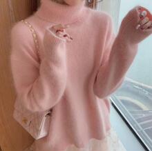 2025年冬季新款软糯设计感小众高级感慵懒风加厚白色高领毛衣女装