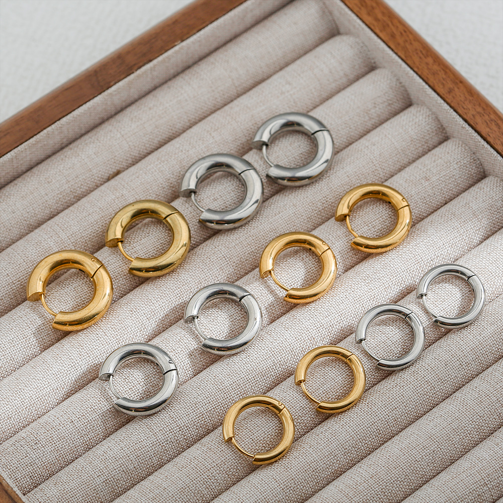 Earrings Classification 1 Pair Quantity 1 Pair Simple Style Geometric Plating 304 Stainless Steel Stainless Steel Earrings