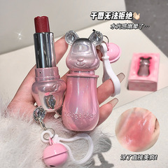 Gege Bear かわいいカラフルな水光沢口紅保湿と水分補給夏はカップにくっつきにくい偽無地美白口紅