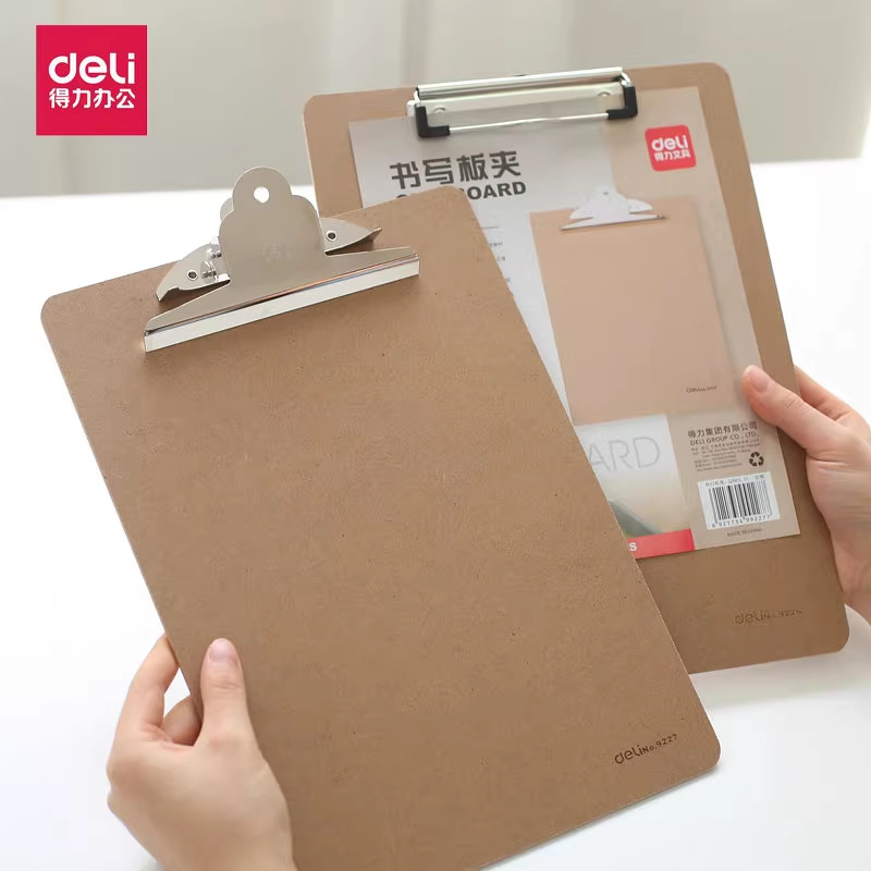델리 A4 쓰기 보드 클립 나무 9226 하드 보드 클립 오피스 교수형 폴더 읽기 랙 패드 메뉴 클립