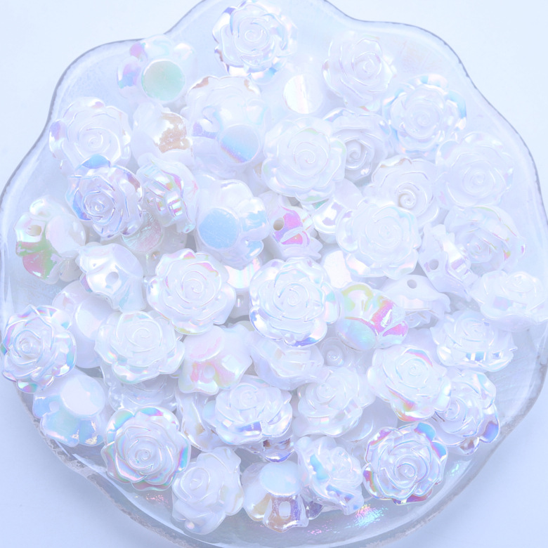 AB galvanoplastia agujero medio color rosa DIY crema pegamento accesorios de resina horquilla pequeña joyería material al por mayor