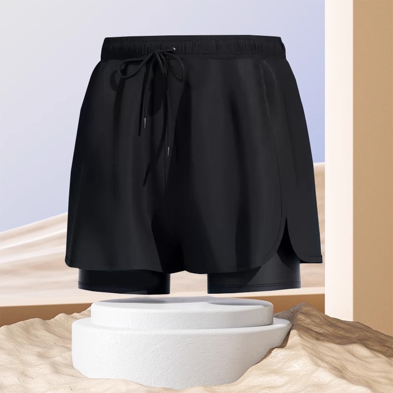 メンズ水泳パンツ、速乾性、恥ずかしくない、5点式水泳パンツ、水泳キャップ、水泳ゴーグル、3点セット、メンズ水泳温泉水泳用品|undefined