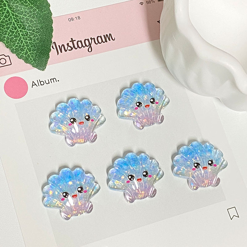 海洋系列冰透细闪海星海豚diy树脂配件卡通饰品手工发夹贴片批发|undefined
