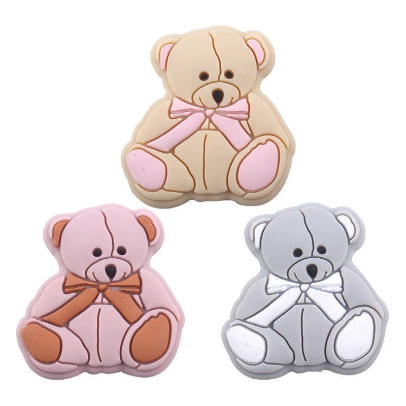 Children's cartoon teether with animals for correct bite, creative jewelry, pacifier, accessories, with little bears, handmade