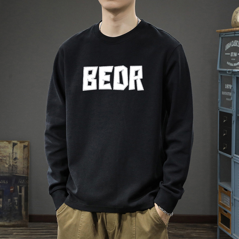 Suéter hombre otoño invierno nuevo inns suelto marca de moda letras impresión casual camiseta de manga larga moda blusa de cuello redondo