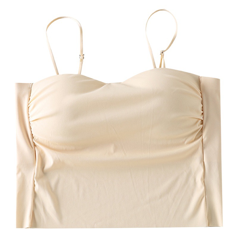 Belleza espalda camisola sin costuras de las mujeres push-up fija de una sola pieza Copa sin anillo de acero de fondo desgaste exterior todo partido camisola mujeres