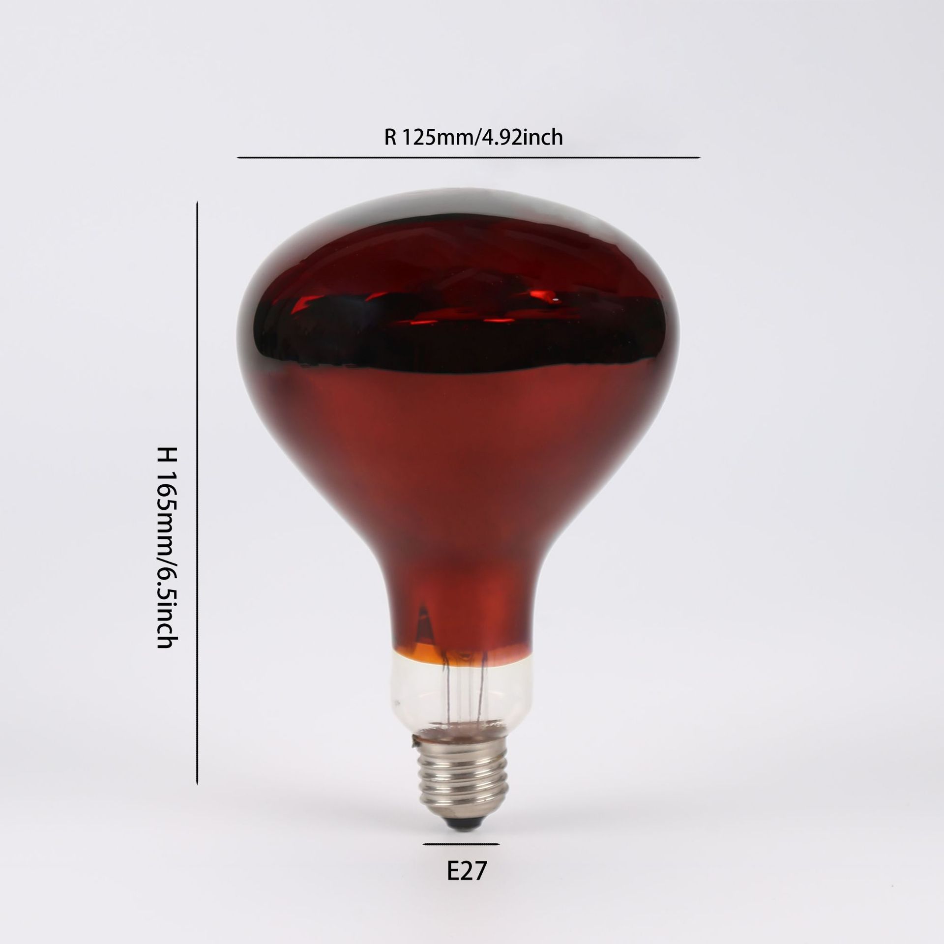 Wardrobe formaldehyde removal near-infrared heating bulb E27 high-temperature fumigation infrared heating lamp gold, red, and white frosted finish
