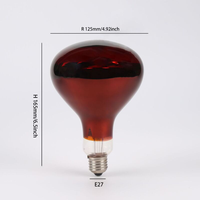Wardrobe formaldehyde-removing near-infrared heating bulb E27 high-temperature fumigation infrared heating lamp in gold, red, white, and frosted finishes