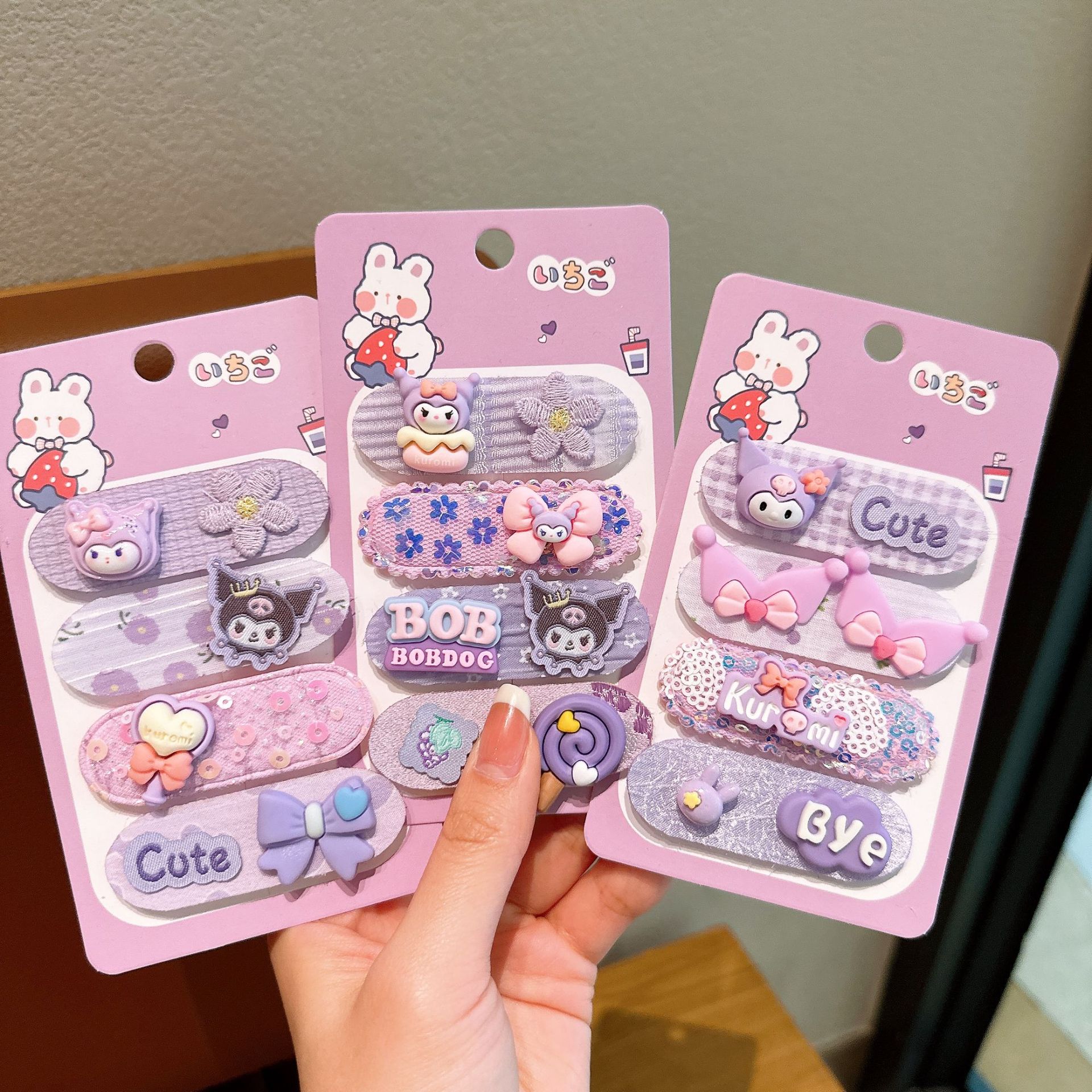 Niños nuevos velcro lindos dibujos animados Sanliou publica Koolomi chica detrás de la cabeza para terminar el pelo