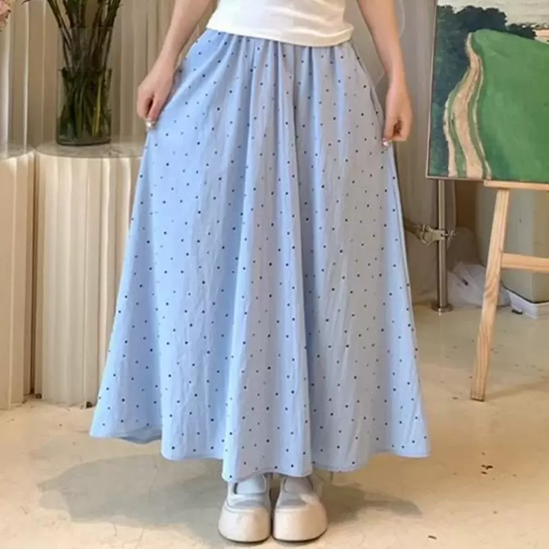 批发波点半身裙2025新款高腰遮胯显瘦法式A字伞裙款式量多从优