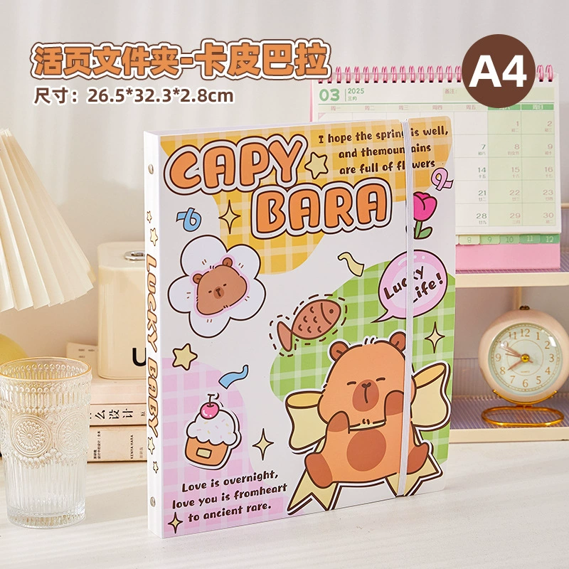 Student A4 Folder Storage System, Multi‑Pocket Binder with Tear‑Off Sheets, Cute Shells