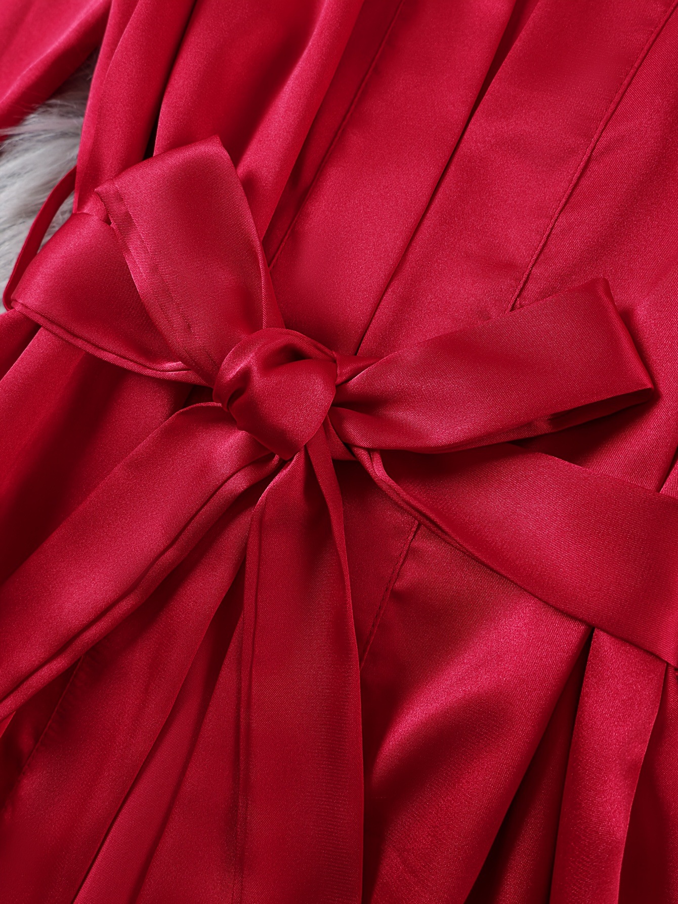 GraceChic GraceChic Cross-Border Home European And American Style Thin Sexy Women's Lace-Up Robe Simple Cardigan Sleepwear Ice Silk Bathrobe_voghion.com