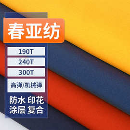 涤纶春亚纺印花防水高弹机械弹时装衬衫冲锋衣羽绒服校服工装面料