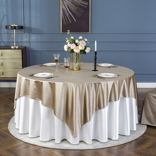 High-grade Satin Hotel Tablecloth Dining Tablecloth Restaurant Tablecloth Hotel Thickened Satin Brilliant Silk High-grade Round Table Fabric