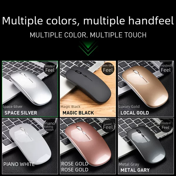 New Bluetooth Dual-Mode Charging Mouse 5.0 Silent Silent Laptop Game Girls 2.4g Wireless Mouse Glow