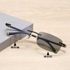 縁切り無枠変色老眼鏡自動ズーム漸進多焦点遠近両用老眼鏡変色老眼鏡