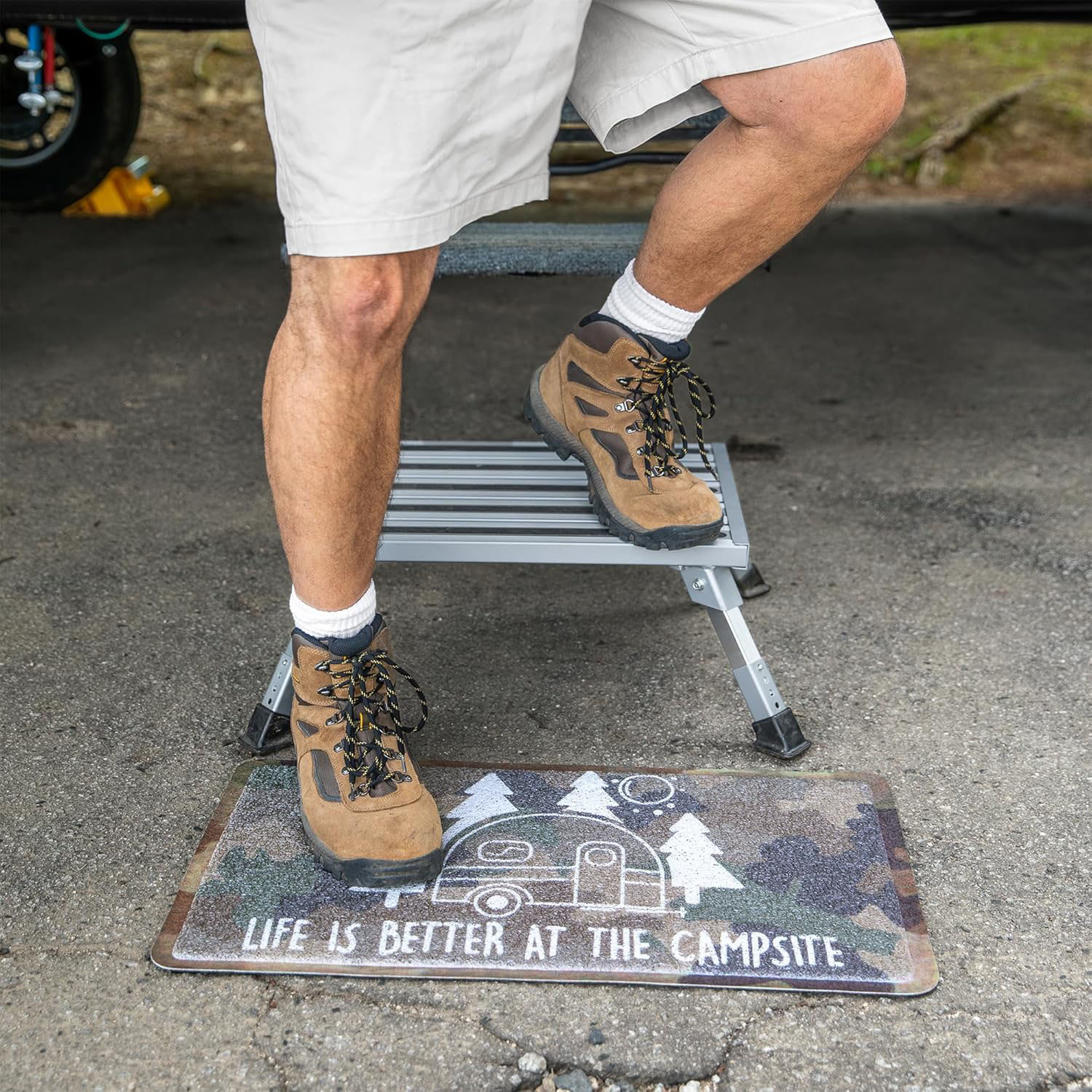 房车折叠梯凳拖挂拖车旅居车床车踩脚凳上车踏步脚踏凳露营工具