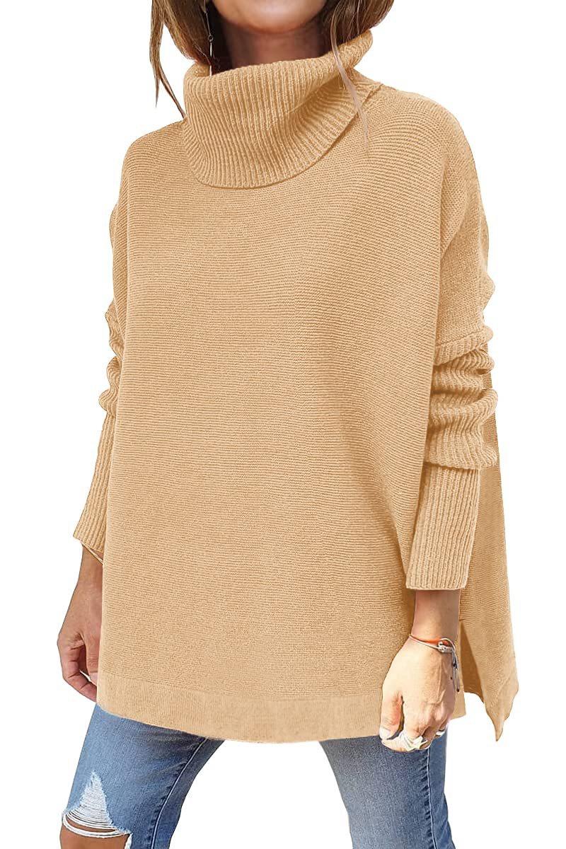 651g Weight Long Sleeve Sleeve Length Pullovers Placket Type Batwing Sleeve Sleeve Type Polyacrylonitrile Fiber Fabric Type Long Top Length Sweater Tops Type Daily Occasion Turtleneck Neckline Warm Function Slim Fit Type Solid Color Pattern Winter, Autumn Season Women'S Gender Patchwork Design Fashion Style Wholesale Women'S Fashion Solid Color Long Sleeve Patchwork Sweaters & Cardigans 19
