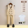 Shirt, set, vest, trousers, bow tie lapel pin, 5 pieces