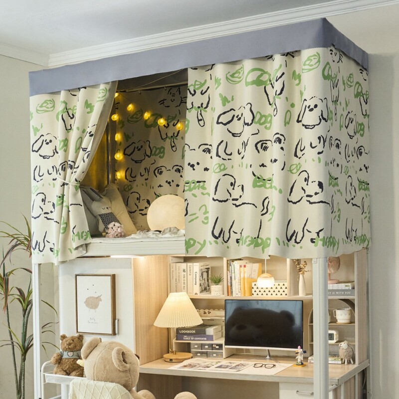 Student Dormitory Bed Curtain Dormitory Single Bed School Upper Bunk Lower Bunk Blackout Privacy Curtain Cartoon Bed Curtain Curtain