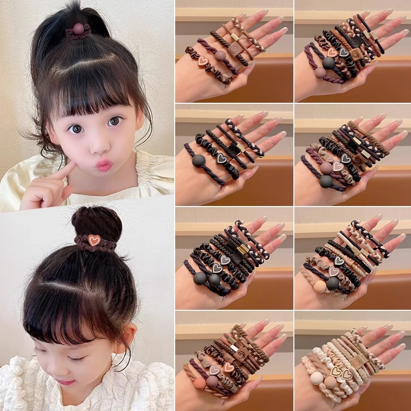 Cuerdas de cabello de banda de goma de alta elasticidad para niños de cabello de cola de caballo alta para niñas no dañan el cabello anillo de cabello de banda de goma duradera