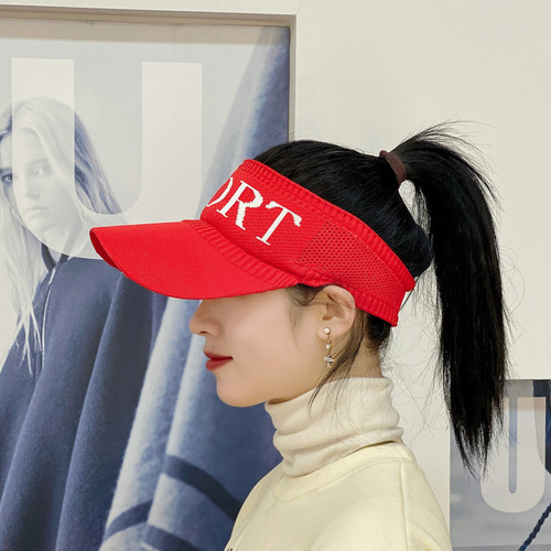 Hat Women's Summer Korean Style Empty Top Hat New Outdoor Peaked Cap Sun Protection Shade Cute Sports Baseball Cap Wholesale