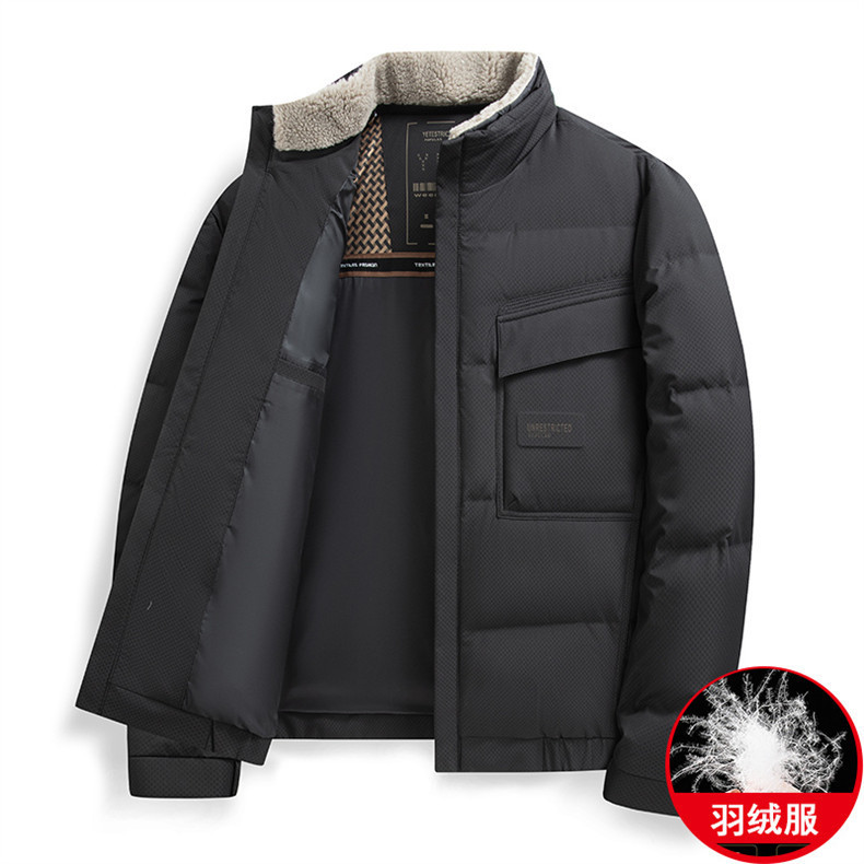 小个子爸爸装男士冬季外套新款加厚短款羽绒服男中年冬装商务休闲