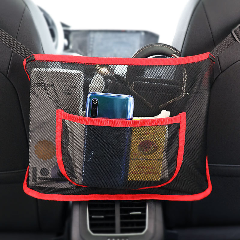 Asiento de coche almacenamiento neto bolsillo bolsa de almacenamiento silla trasera plegable coche almacenamiento colgante bolsa transfronteriza Amazon nuevo caliente