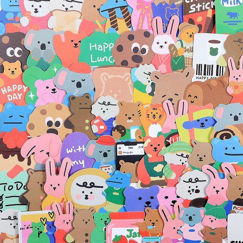 100 корейских медвежонок милые наклейки медведь граффити наклейки декоративный чемодан водонепроницаемые наклейки