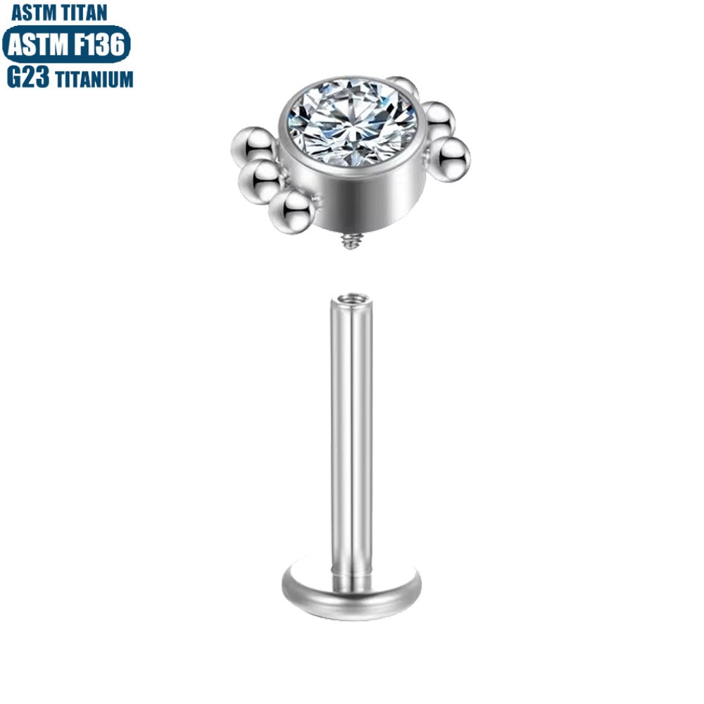 Pointed titanium steel lip stud product view