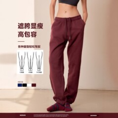 2025新款女士秋季宽松束脚裤纯棉休闲卫裤跑步健身运动裤lulu同款